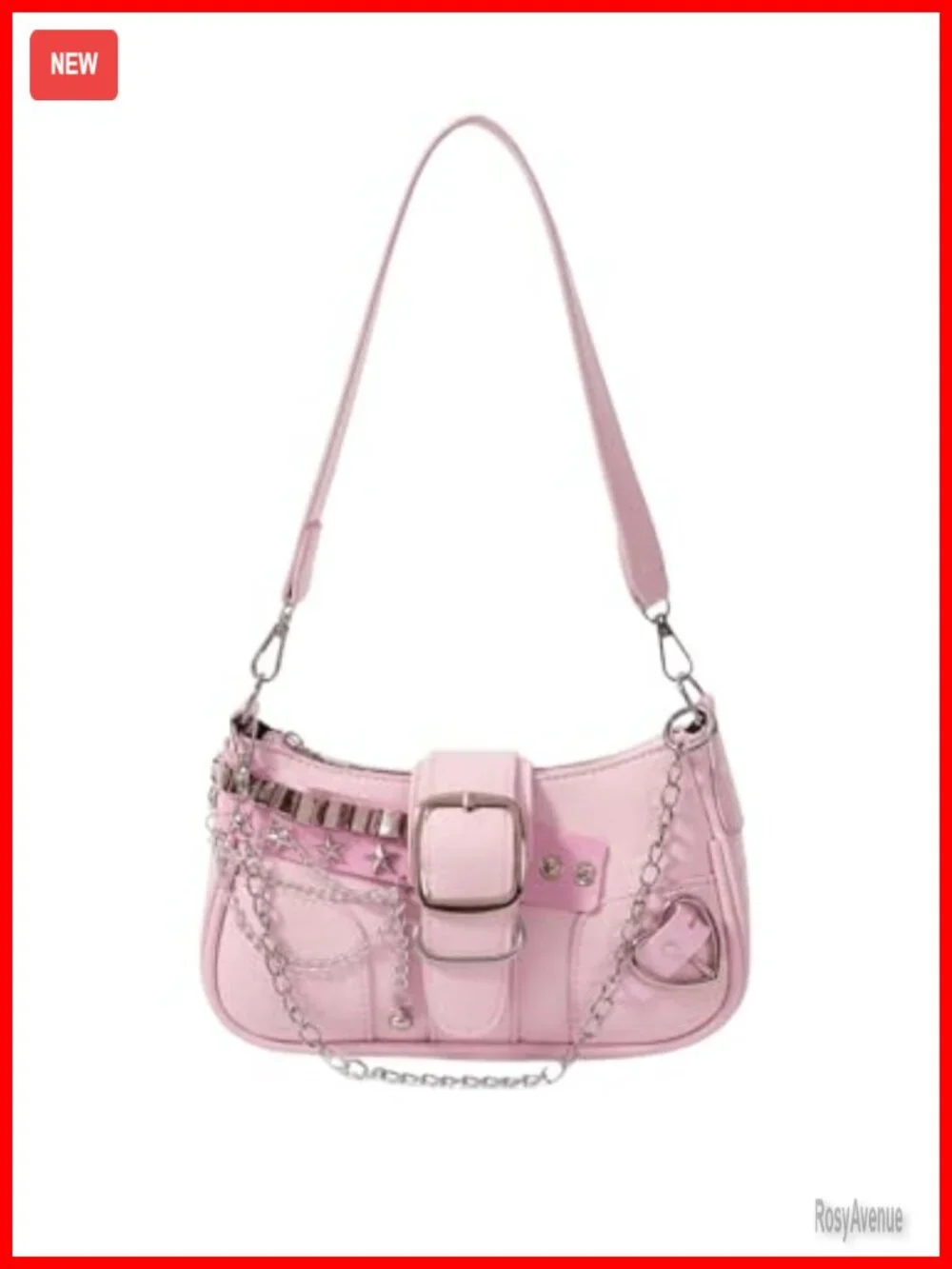 PU Leather Y2K Star Embroidery Shoulder Bag Top Handle Hobo